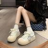 Muffin Sole Silver Star Ugly Cute Little White Shoes Women 2025 New Versatile Round Head Soft Sole Casual Student Board Shoes