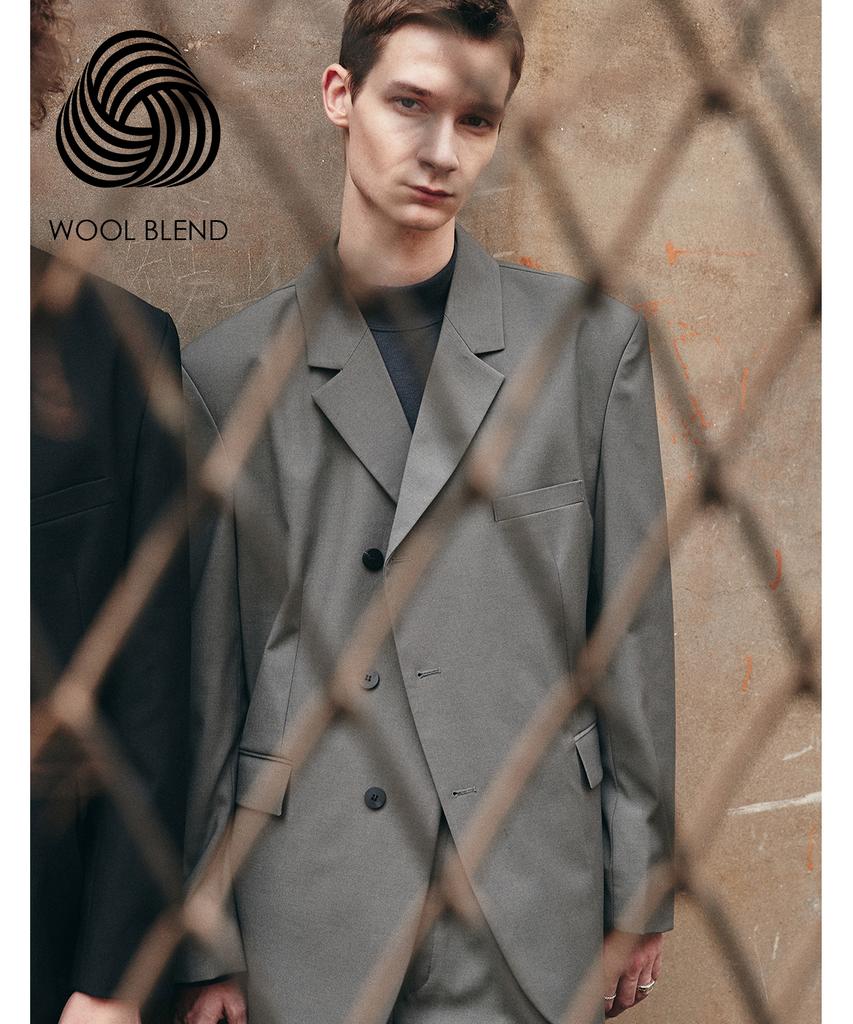 Suare Wool Balance Setup Suit Ash Grey
