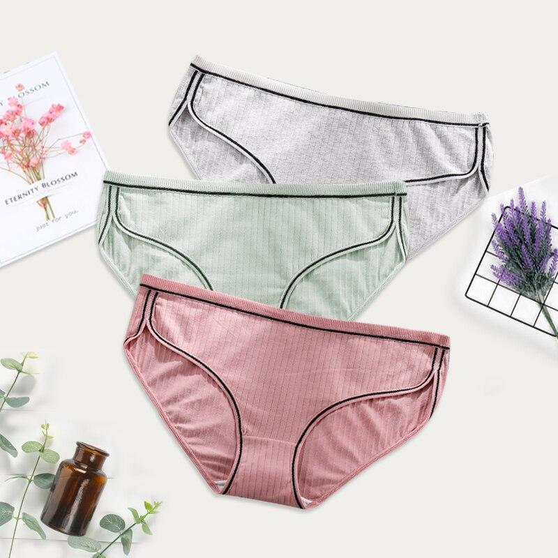 

3 шт./упак. хлопковые женские трусы, нижнее белье, однотонные мягкие трусики со средней посадкой, большие размеры 4XL