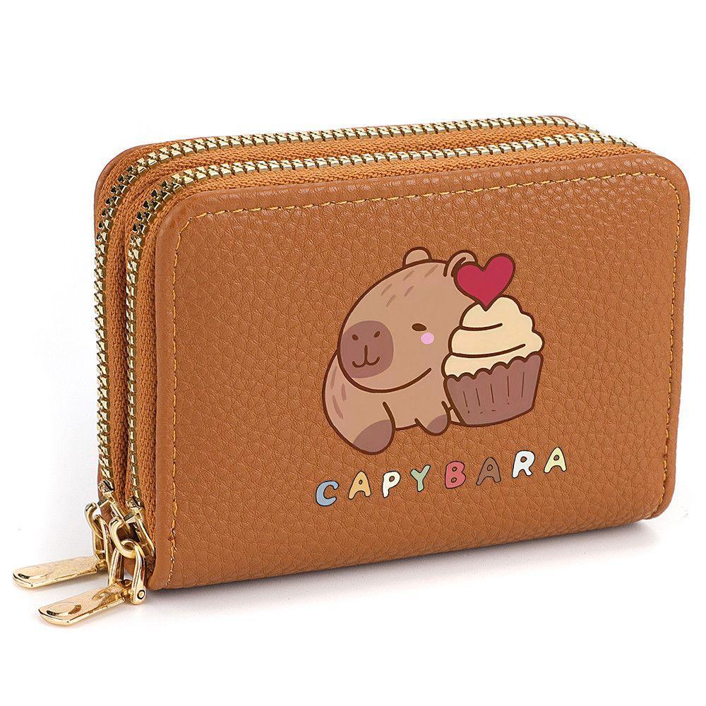 Women’s RFID Blocking Card Holder Wallet Double Zipper Coin Purse PU Leather Credit Card Organizer Compact Mini Wallet for Ladies Girls