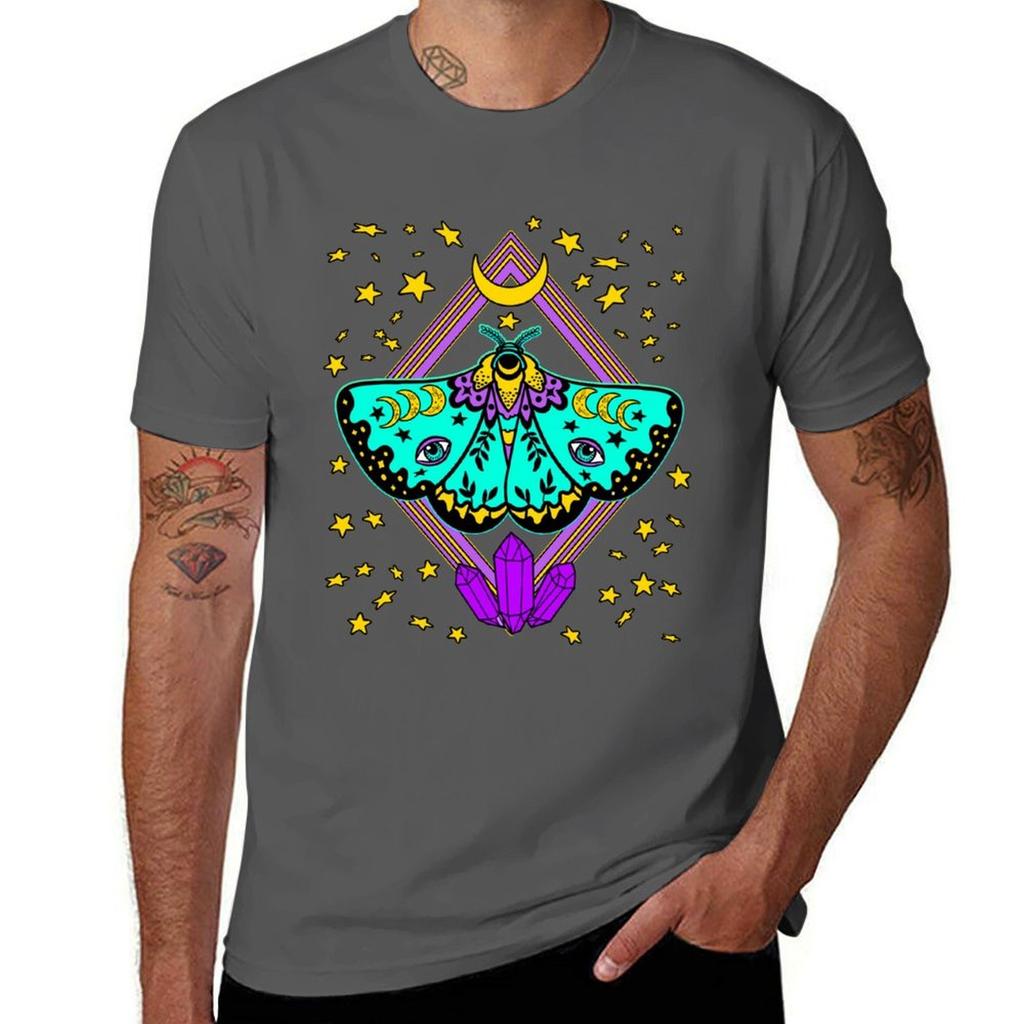 Mystisches Motten Schmetterling Mond Goblincore T-Shirt Lässiges Arbeits-T-Shirt