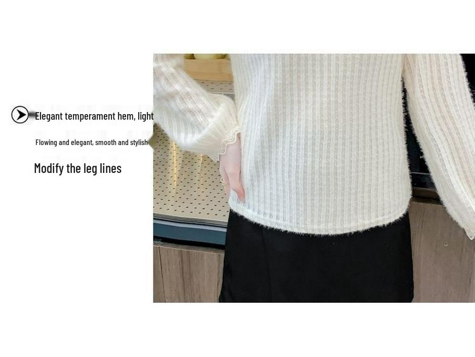 Autumn Winter 2025 Stylish Slimming French Fleece Lace Layer Top