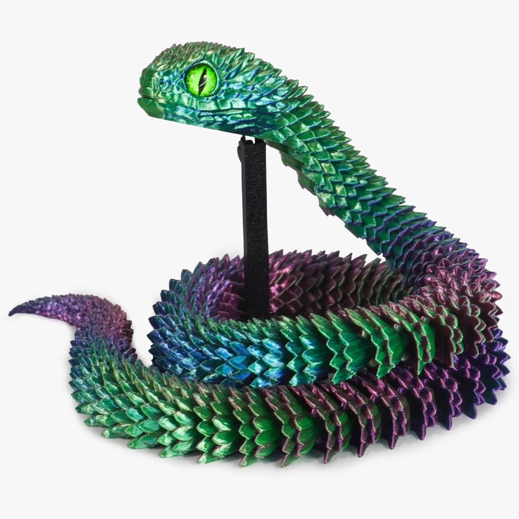3D Printed Articulated Snake Figure Toys Flexible Fidget Toy Realistic Slithering Design Model Ornaments Creative Funny Gift