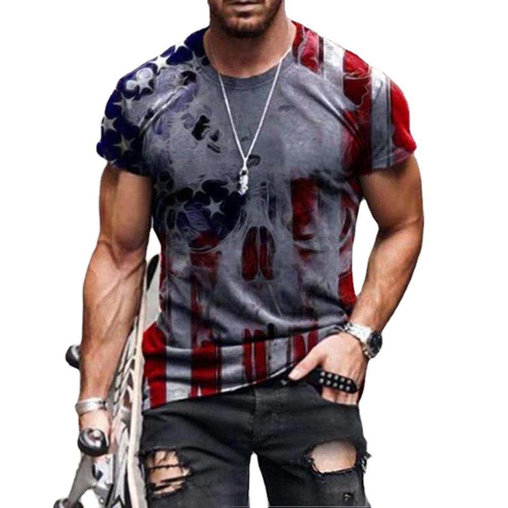 

American Retro 3D Printed Men s T-Shirt Short Sleeve Personality Trend Top Running Fitness Men s Oversized Training T-Shirt 6XL