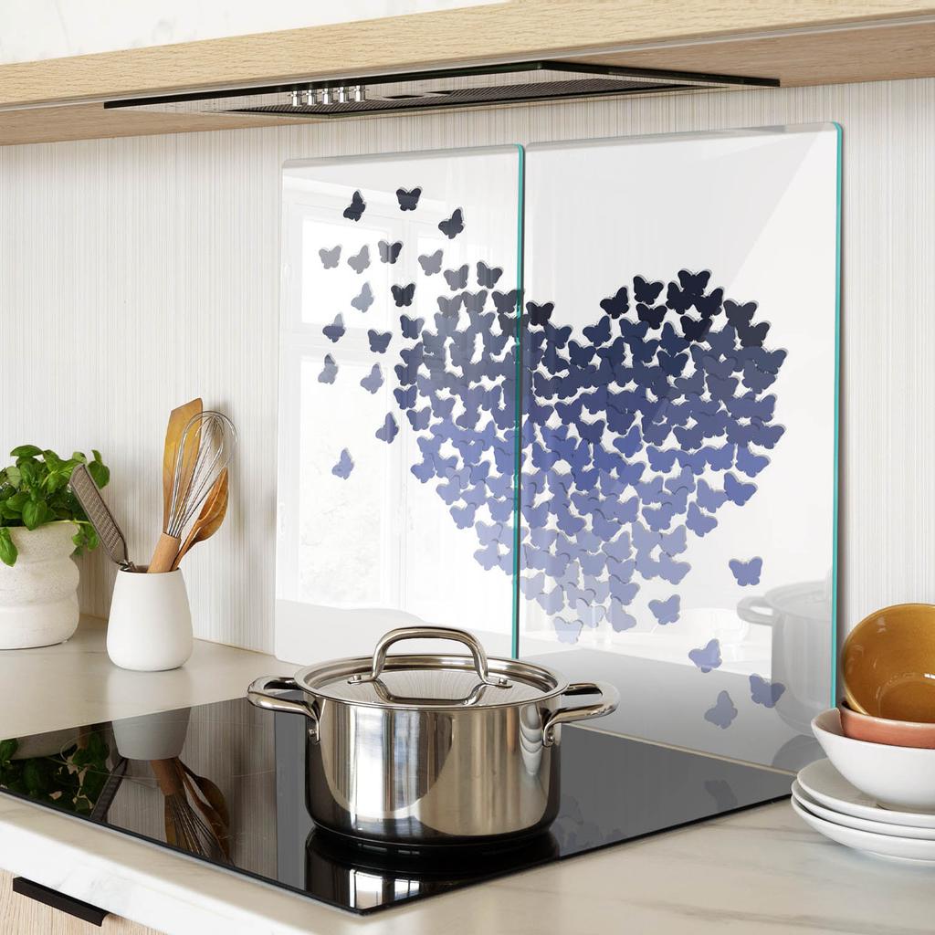 Decorative Tempered Glass Cutting Boards Butterflies Hearts 2X30X52 Cm