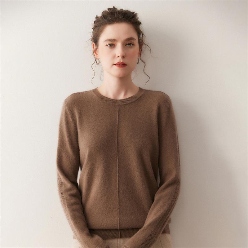 Lekasha Women's Soft Cashmere Round Neck Wool Knit Sweater
