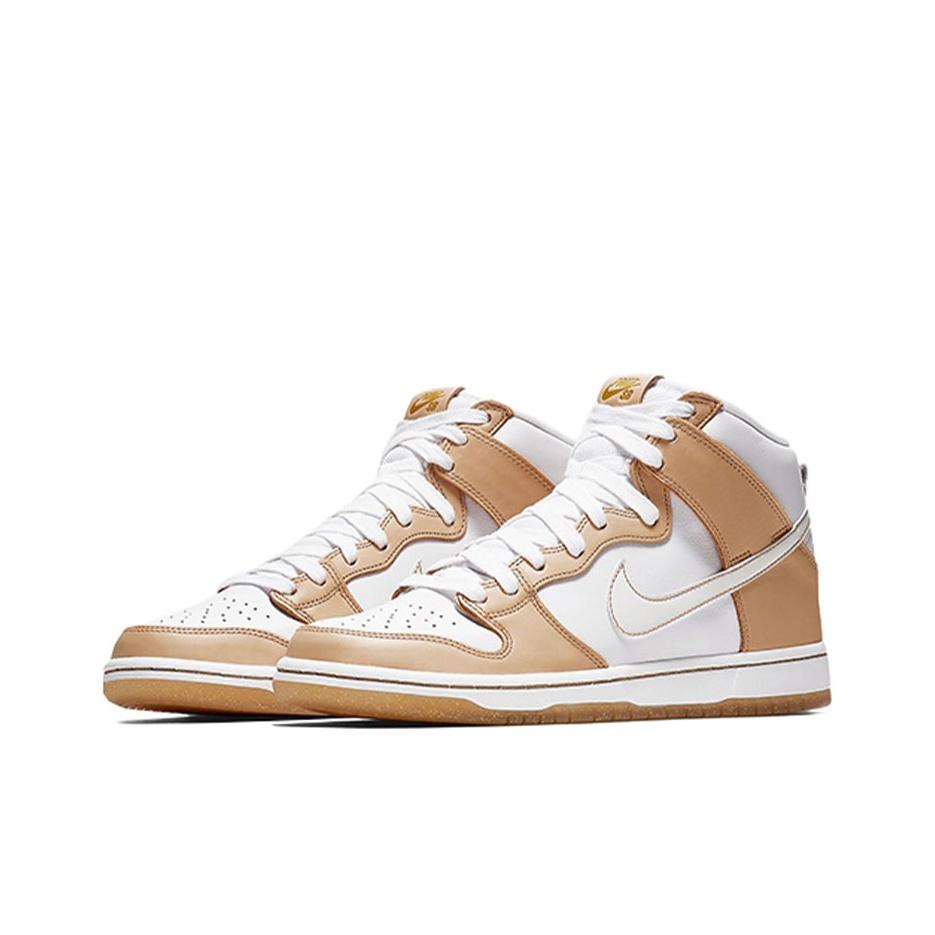 Nike Premier X  Dunk SB Retro Casual High-Top Skate Shoes Unisex Sneakers White Champagne 881758-217(N)