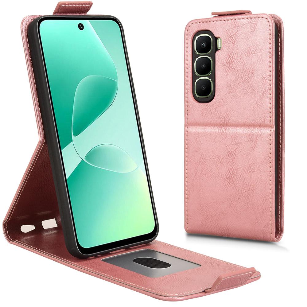 For Infinix Hot 60i 4G/Hot 60 5G Stand Case Magnetic Clasp Vertical Flip Leather Phone Cover with Card Holder