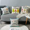 Hot Colorful Summer Home Bedroom Living Room Sofa Cushion Pillow Cover Linen Letter Print Cartoon