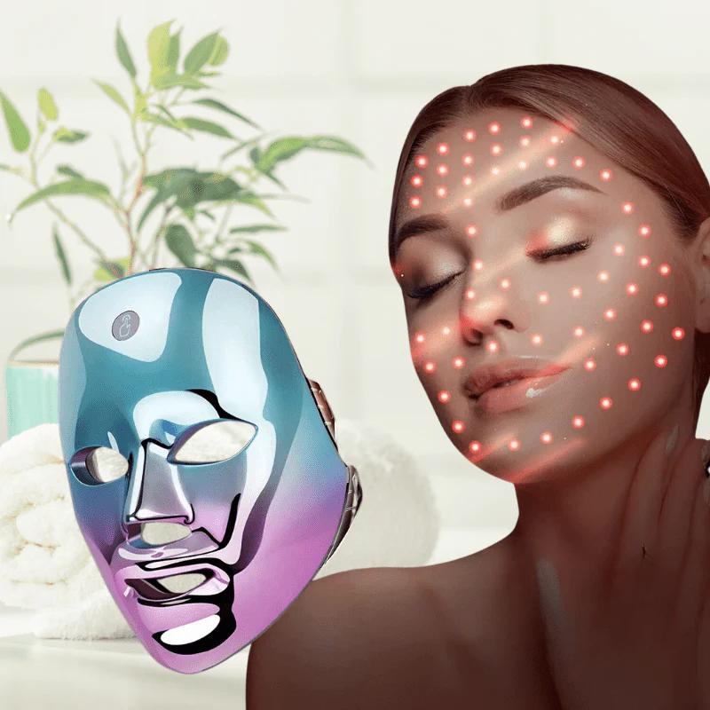 Rechargeable 7-Color LED Facial Mask Portable Photon Device for Skin Brightening
