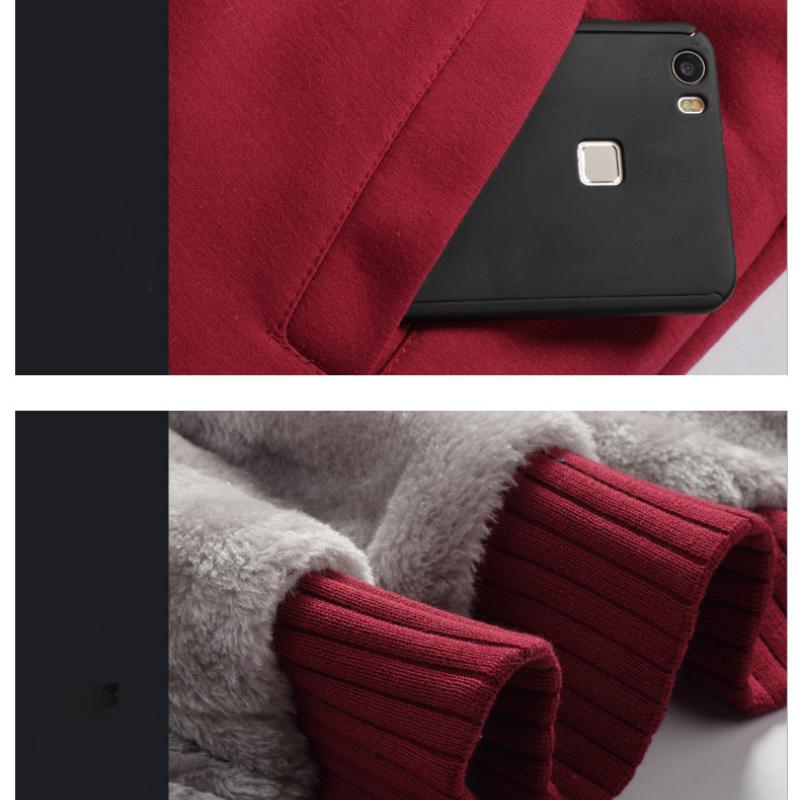 Plus abrigo de terciopelo para hombre con capucha de manga larga con cremallera acolchado cálido suéter chaqueta masculina sudadera de invierno