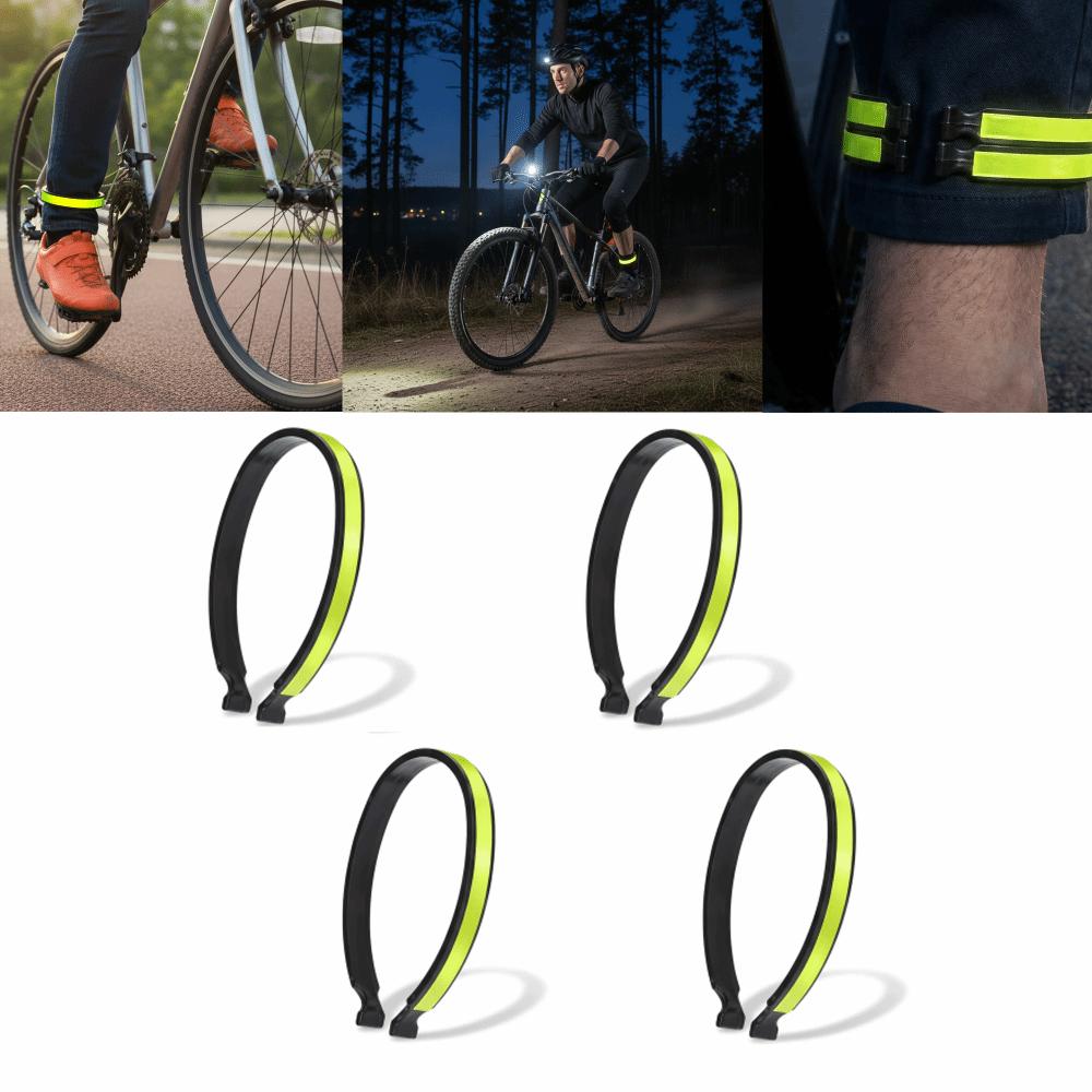 4PCS High Reflective Reflective Bike Trouser Clips  Reflective Riding Accessory
