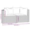 Garden Corner Sofa Set with Cushions 2 Pcs Brown Poly Rattan