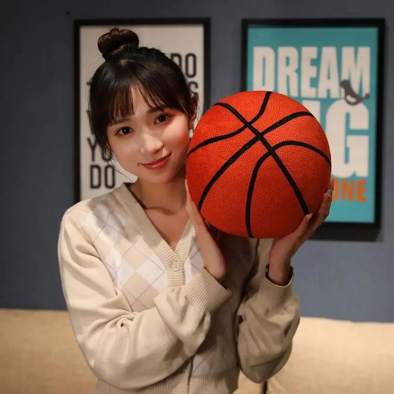 Real Life Basketball Ball Pillow Cushion Plush Toys Stuffed Doll Baby Kids Children Boys Girls Adults Birthday Gifts Room Decor