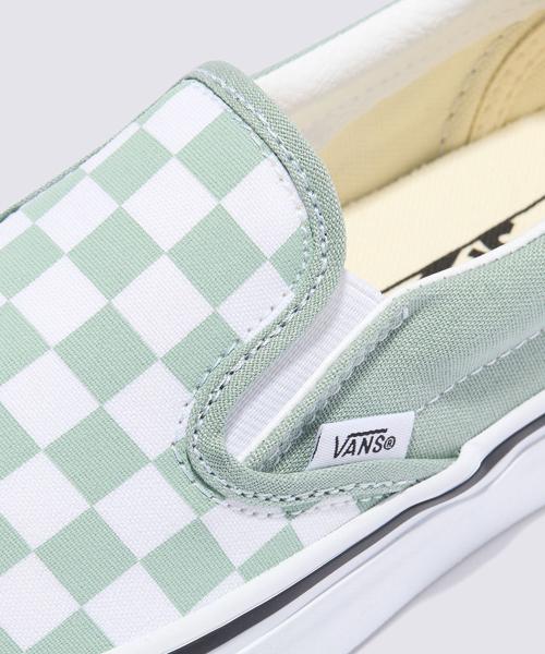 Vans VANS Classic Slip-On - (Teoria culorii) Gri Checked Măsliniu VN000D6YEMW1 [Expediat din Coreea] 100% Autentic