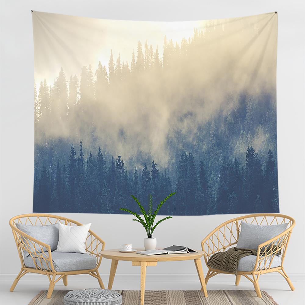 Mountain Psychedelic Tapestry Forest Wall Hanging Bohemian Witchcraft Dorm Decor