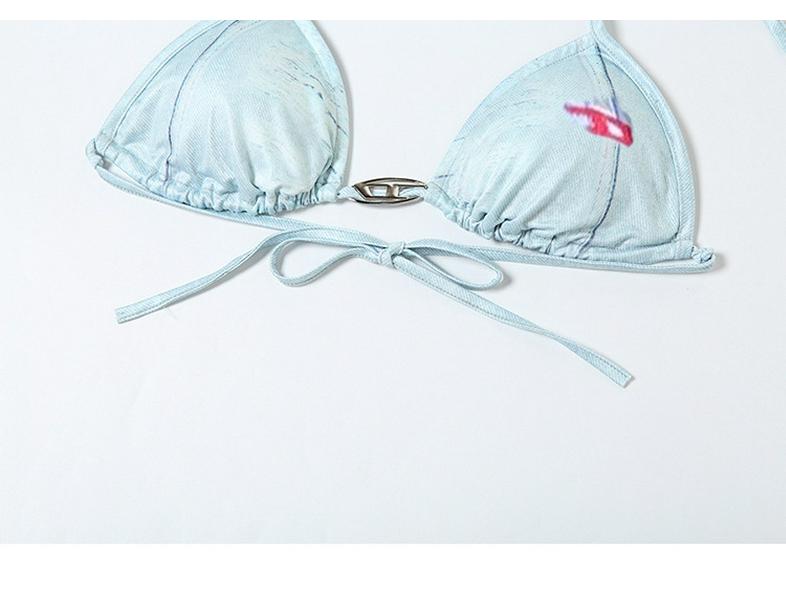 Korean Sexy Two-Piece Bikini Set with Triangle Wrap and Chest Pads for Hot Springs and Resorts