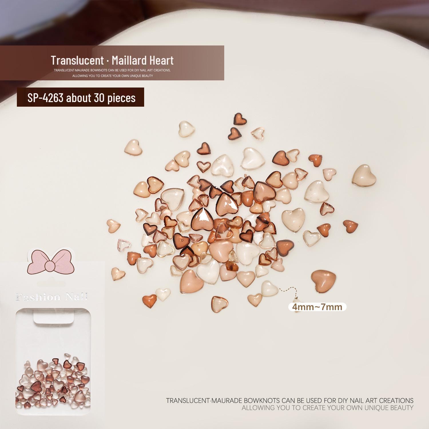 

Transparent Bow Tie & Mini Heart Resin Nail Art Decorations