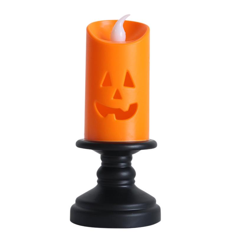 LED Halloween Pumpkin Candle Lamp - Creative Ornament and Night Light for Festive Decoration