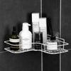 Punch-Free Bathroom Corner Shower Shelf - Wall-Mounted Storage for Kitchen & Bath