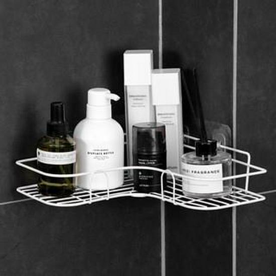 Punch-Free Bathroom Corner Shower Shelf - Wall-Mounted Storage for Kitchen & Bath
