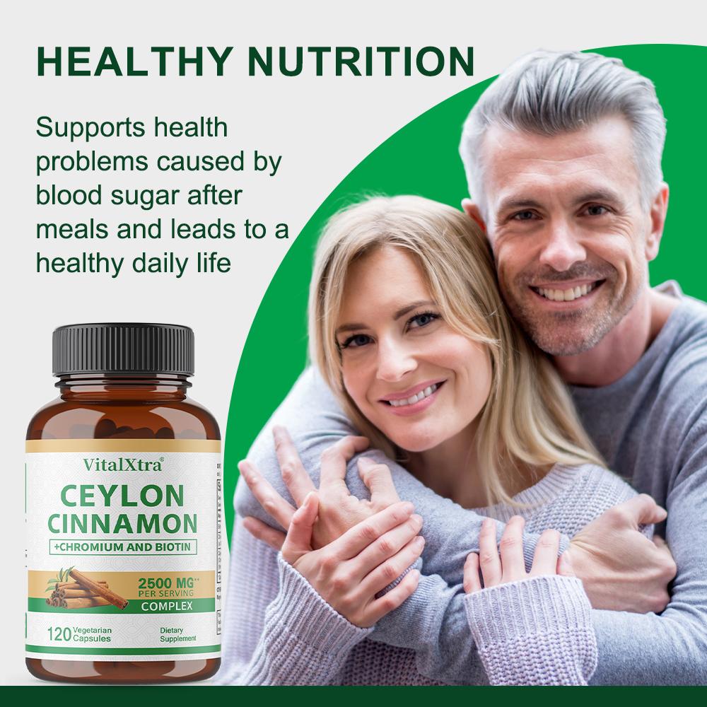 Ceylon Cinnamon Capsules 2500 Mg Chromium Biotin Supplement 120 Capsules