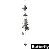 Green Retro Animal Iron Wind Chimes Waterproof Metal Wind Bells with 4 Aluminum Tubes 6 Bells Romantic Wind Chime for Home