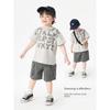 Boys' Casual Letter Short-Sleeve T-Shirt, Men's Summer Casual Children's Clothing, Baby Tops, Toddler Half-Sleeve Summer Wear