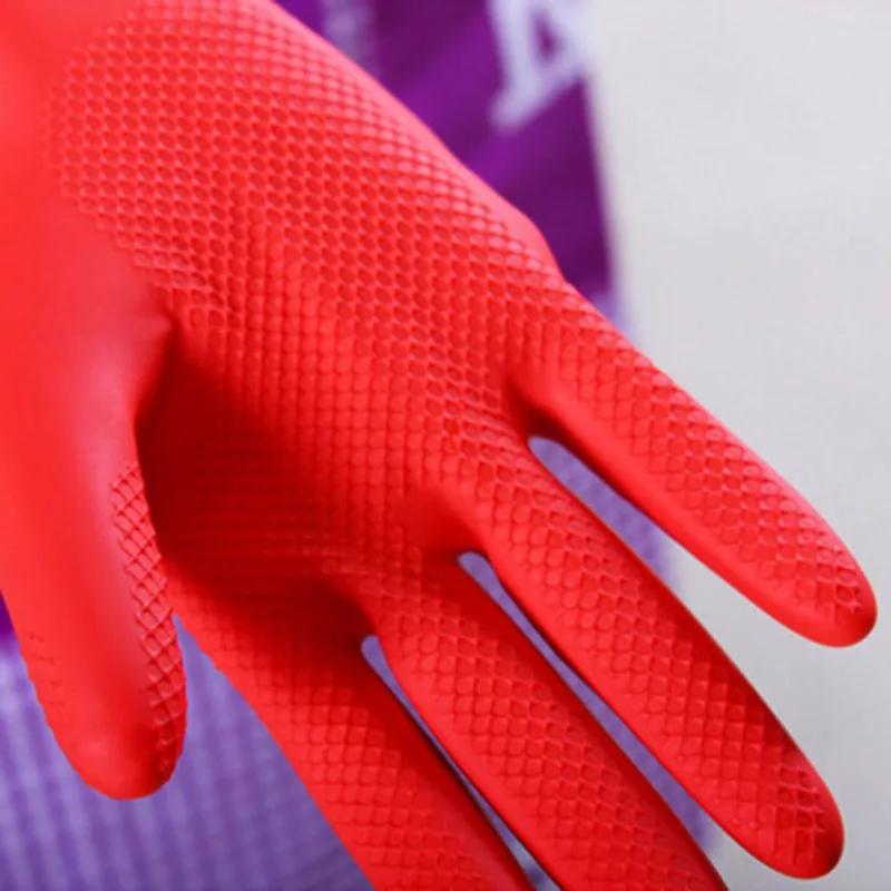 Fleksibel Komfortabel Gummi Clean Hansker Red Dish Lady Vasking Lang Hjem Baderom Rengjøring Kjøkken Tilbehør