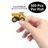 1000pcs/2roll Construction Vehicle Sticker Reusable Self-Adhesive DIY Crafts Scrapbooking Stickers Reward Encourage Sticker