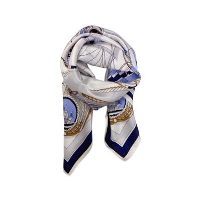 Silk Square Scarf Mermaid and Sailing Ship Scarf 90 Silk Silk Scarf Stole Luxury Satin Thick Silk UV Protection Cold Protection 88 X 88 Cm [InStyle