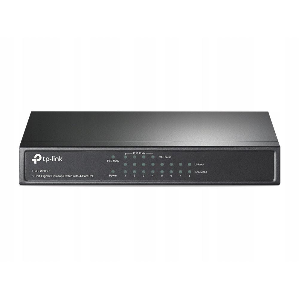 Tp-Link Tl-Sg1008P Poe Switch 8Xge, 4Xpoe, Metal