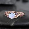 Twig Opal Ring Vintage Hexagon Cut White Opal Engagement Ring White Gold Leaf Amethyst Ring Women October Birthstone Ring Anniversary Gifts