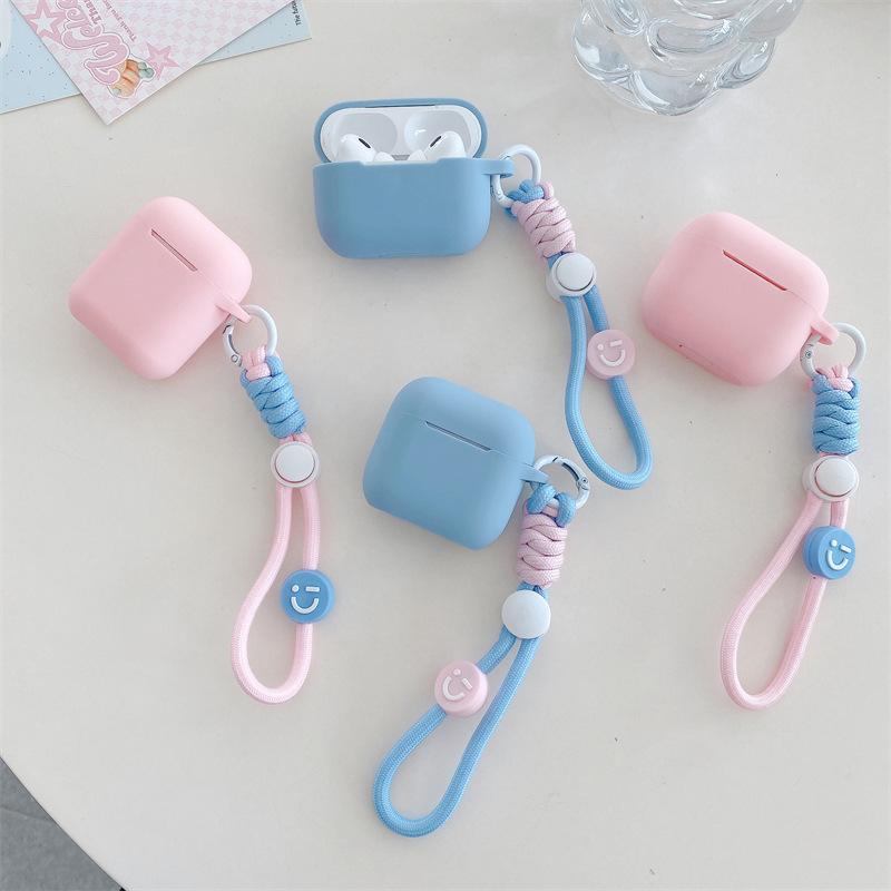 Simple Smiley Face Hand Rope for AirPods Pro1 Generation Protective Cover 1 Generation Pro1 Generation Apple Bluetooth Headset Case