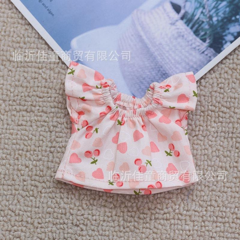 Labubu Doll Clothing Headmaster Dog Floral Dress 17cm Plush Doll Clothing Accessories Labubu I II Idol Doll Sitting Party