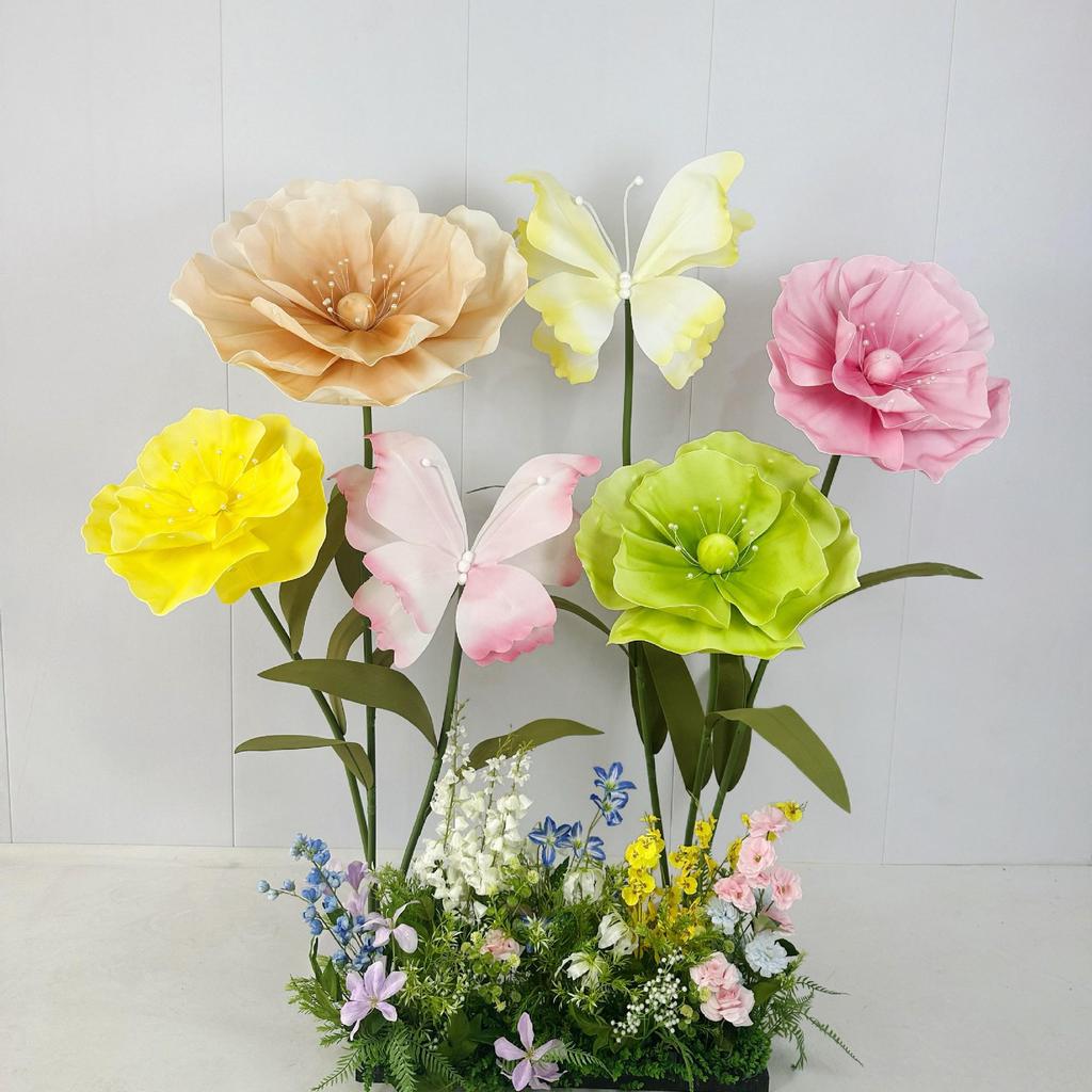 Large Poppy Paper Flower Art Stand for Weddings & Displays