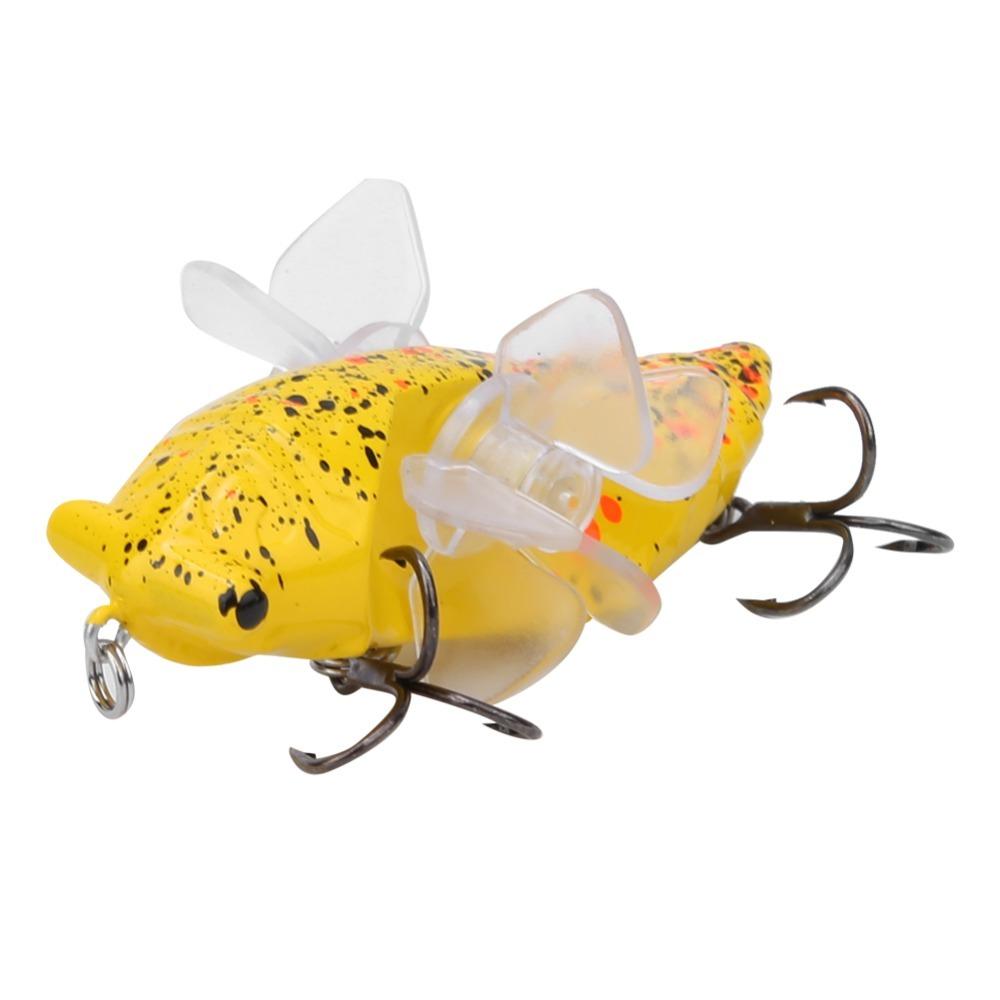 2PCS 7.5cm Length Bionic Cicada Lure with Rotating Spins Artificial Fishing Lure  River Fishing