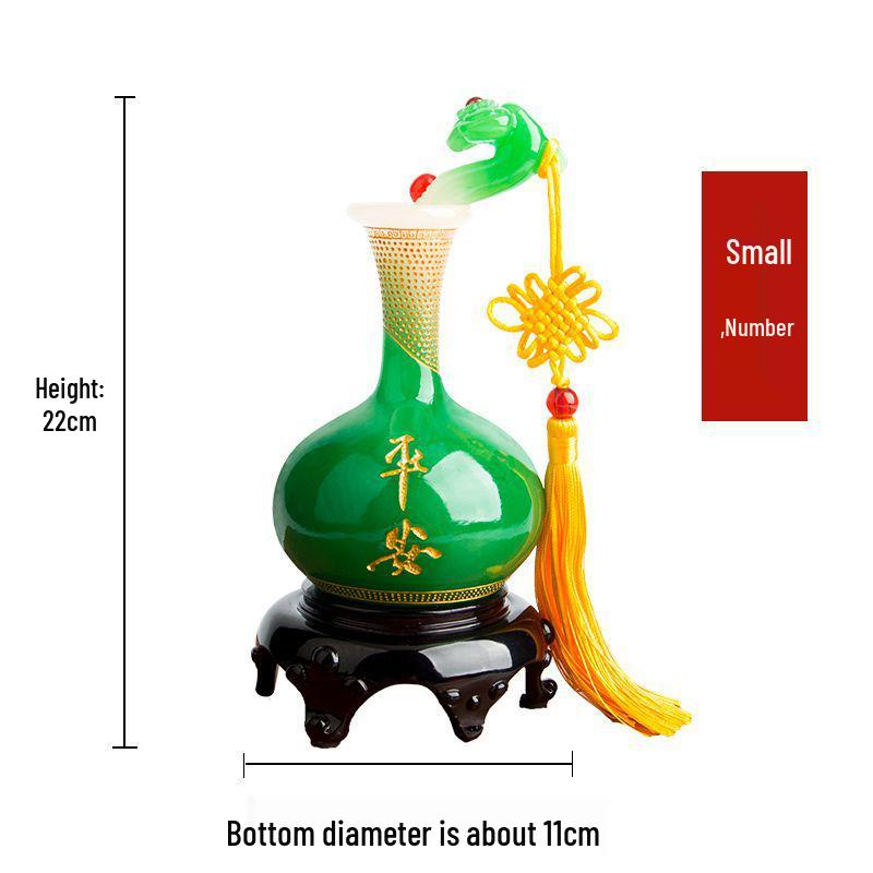 Ruyi Ping'an Vase - Living Room Ornament, Bookcase & TV Cabinet Display, Home Decoration Craft Gift
