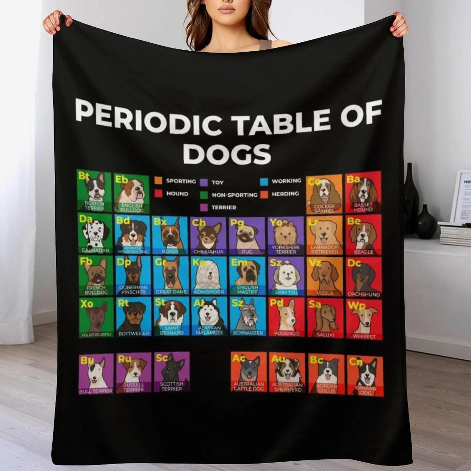 

Periodic Table of Dogs Dog Lover Funny Science Throw Blanket Cozy Microfiber Throw Blanket for Home Bedroom 102x76cm(40x30in)