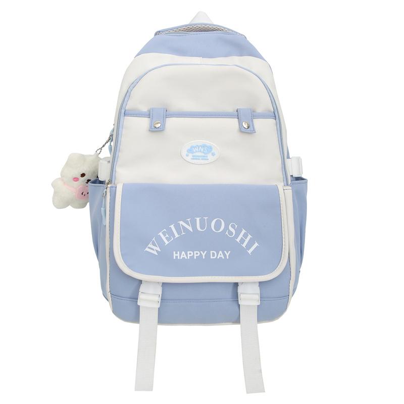 Middle School Student Schoolbag Color Block Women's Large Capacity Backpack Primary School Student's Fifth and Sixth Grade Lightweight Backpack