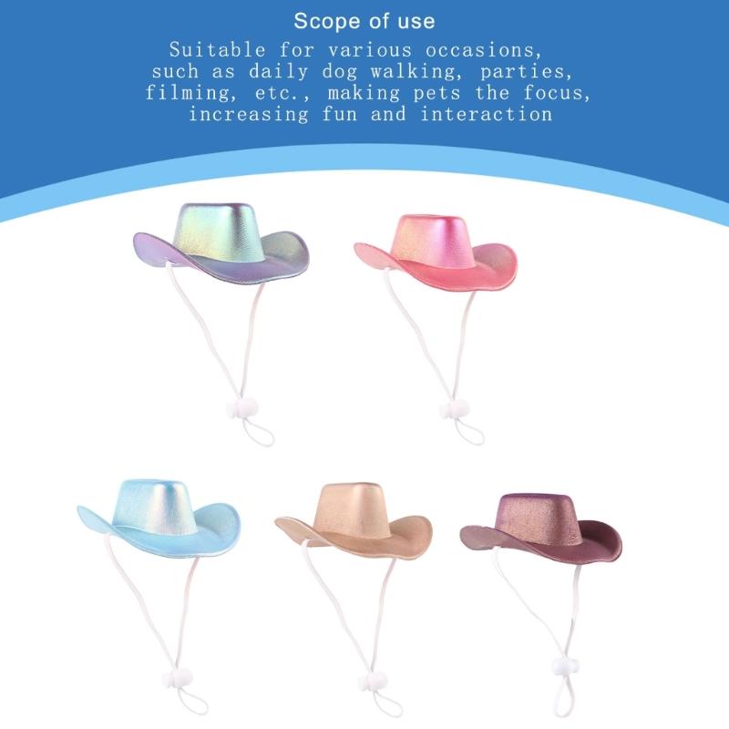 Pet Outdoor Hat for Sunbonnet Custume Outfit Hat Sports Party Hat with Adjustable Belt Outfit for Pet Photo Props
