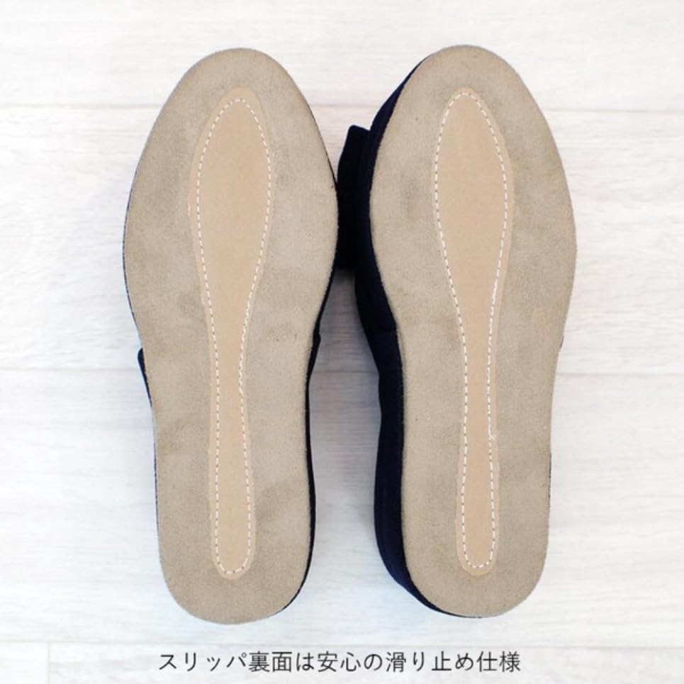 Classic Interior Ribbon Room Shoes with 8cm Free Heels, Size, Navy, 71023SP-NV