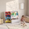 Children's Storage Unit for Toys, 6 Removable Bins, Rolling Chest, 100 x 30 x 80 cm, Multicoloured