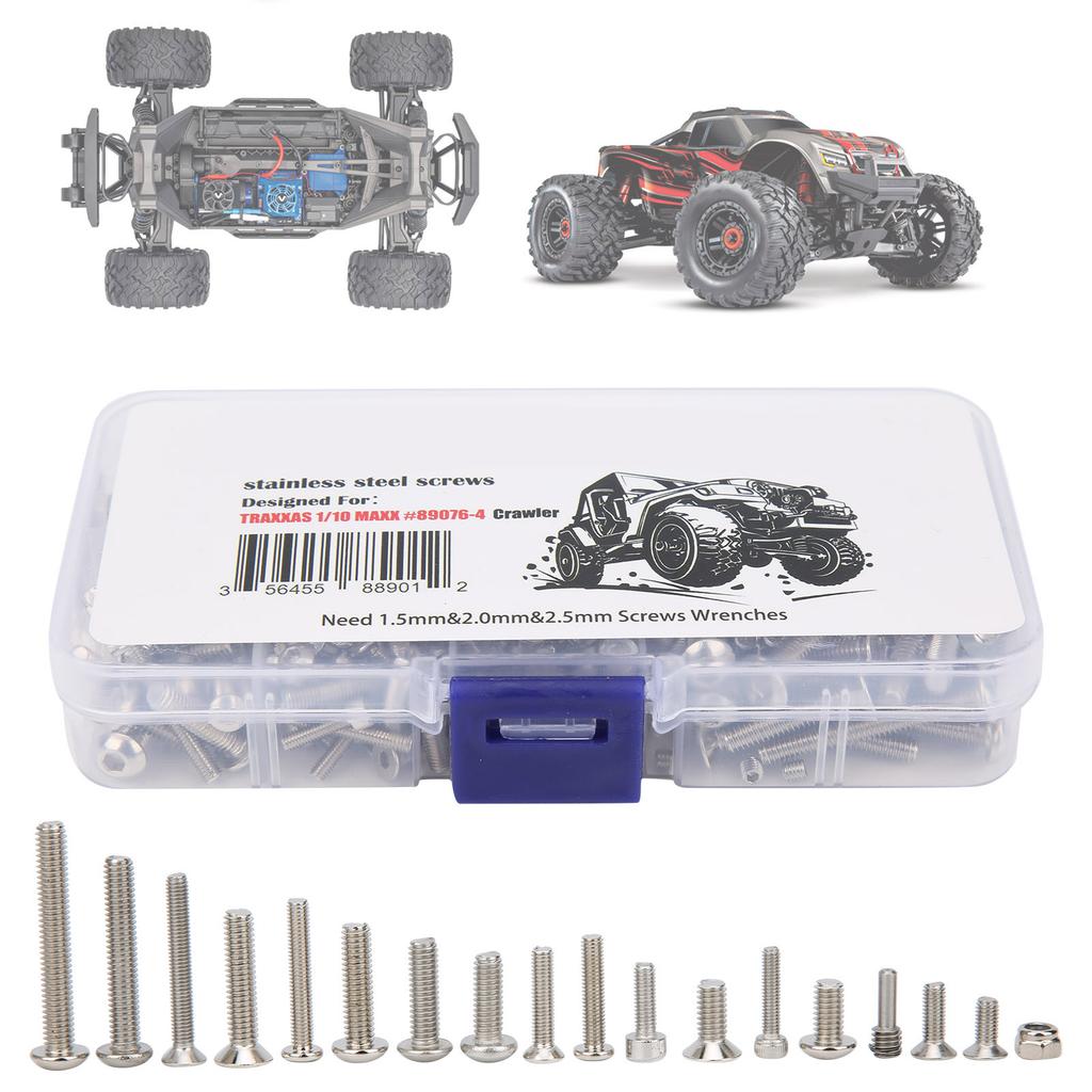 RC Car Stainless Steel Screws Box Set Accessory for Traxxas Maxx 1/10 Remote Control Car