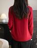 2025 A/W Women's Color Block Knit Cardigan - Fake Two-Piece, Round Neck, Long Sleeve, Loose Fit Sweater Coat