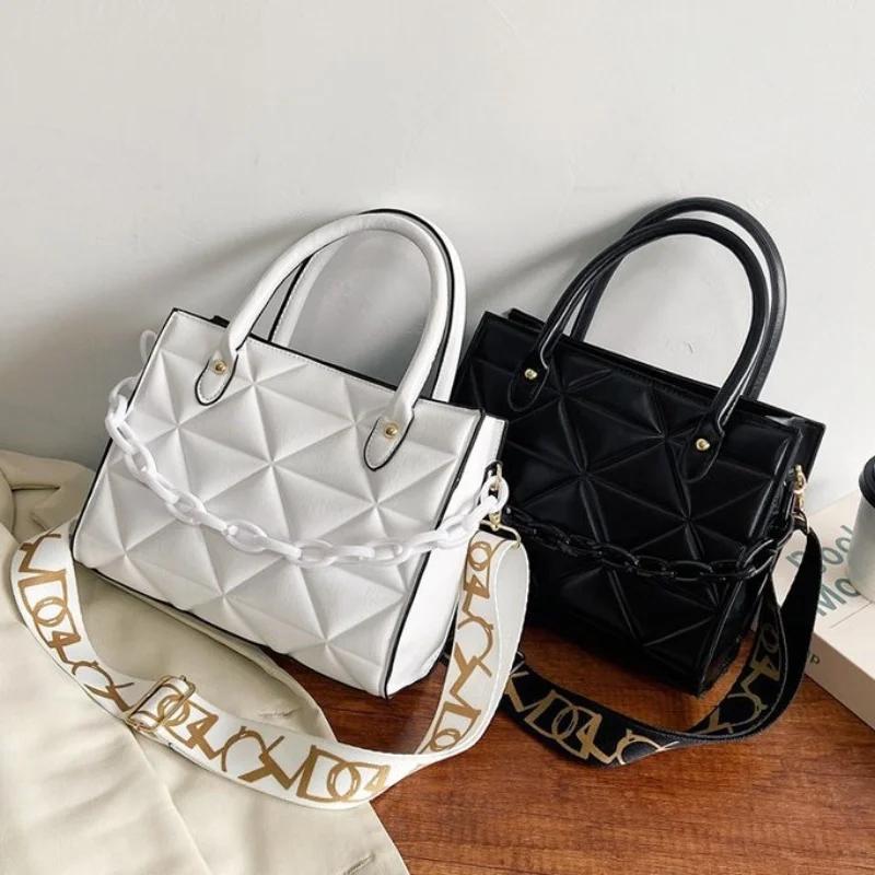 Kabelka přes rameno z PU materiálu, crossbody, pro ženy, taška s řetízkovou diamantovou dekorací, velká kapacita, ženská móda pro dívky