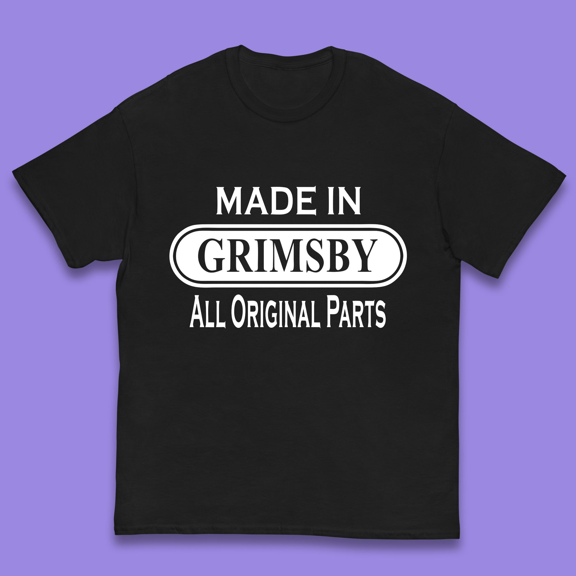 Made In Grimsby All Original Parts Vintage Retro Birthday Town in England Gift Kids T Shirt 100
