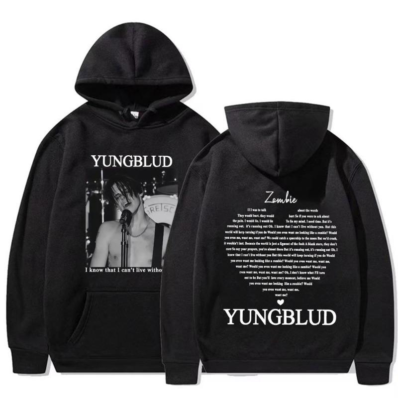 Yungblud & Zombie Rock Band Grafik Hoodies Herren Hip Hop Retro Musik Fan Bekleidung Mit Kapuze Streetwear Mann Hochwertige Sweatshirts S black