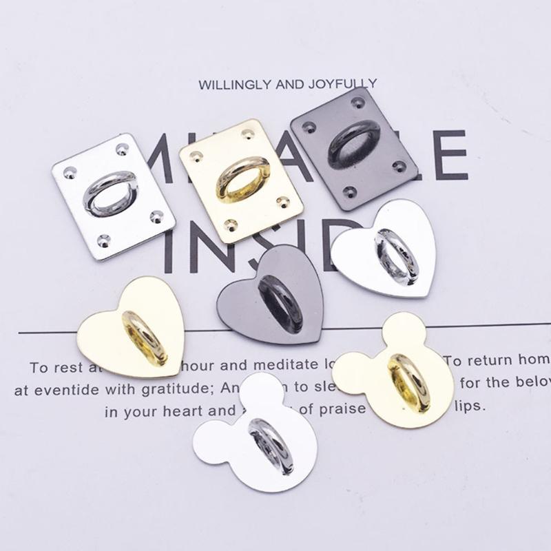 Diy Metal Flatback Heart Sticking Hooks Accessories for Jewelry Making Gold Silver Phone for Case Charms Connecting Clas