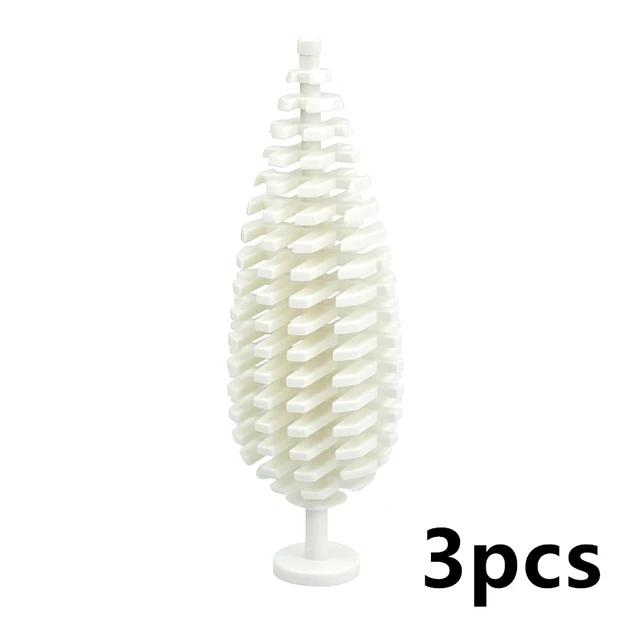 Tree Flower Grassland Natural Forest Plant 3Pcs Building Blocks Pine Bush Plant Cypress Accessories Jungle Adventure 3778 Toys